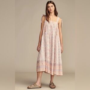 Lucky Brand Tie Shoulder Grateful Dead Printed Dress